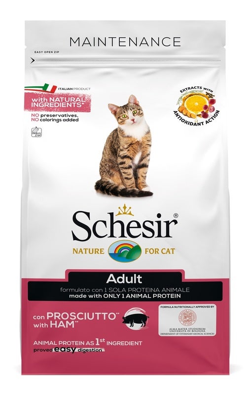 Schesir Croquetas de Mantenimiento con Jamón para Gatos Adultos Bolsa 1,5kg-1