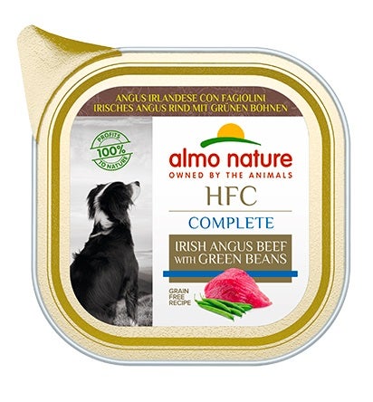 Almo Nature HCF Complete Angus irlandés con judías verdes para perros adultos, envase de 85 g