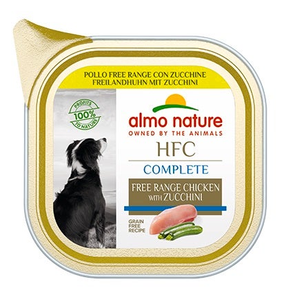 Almo Nature HCF Complete Pollo de corral con calabacín para perros adultos, envase de 85 g
