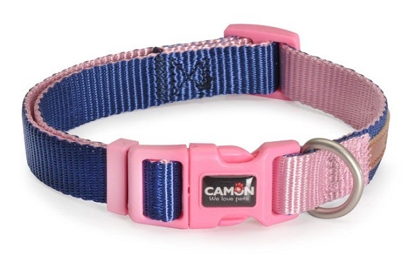 Camon Collar ajustable Double Premium azul/rosa para cachorros 25 x 300 cm/400 mm