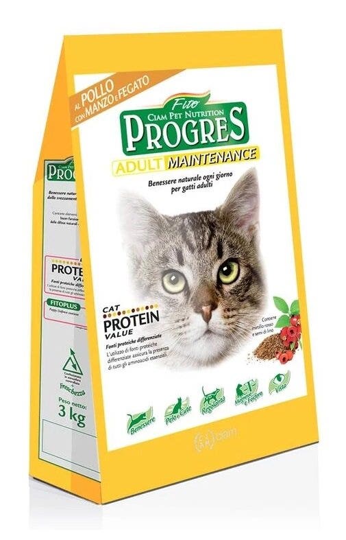 Fito Progress Adult Sensitive Pollo con Carne de Res e Hígado Pienso Seco para Gatos Bolsa 400g-1