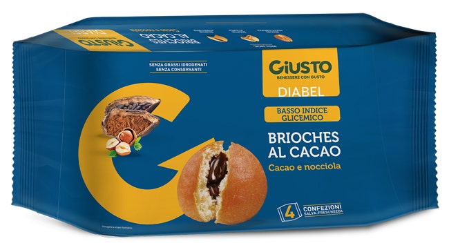 Giusto Diabel Brioche de cacao, 4 unidades de 45 g
