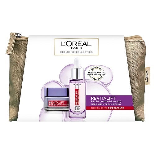 L'Oréal Paris Kit Trattamento Rimpolpante Revitalift Filler Giorno 50ml+Revitalift Filler Siero Viso 30ml