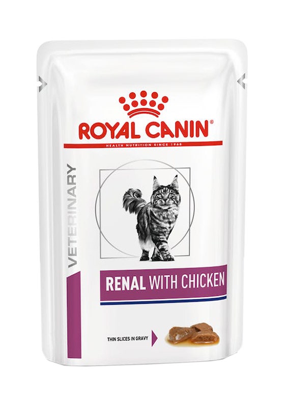 Royal Canin Veterinary Renal Gato Con Tiras De Pollo En Salsa 12x85g-1