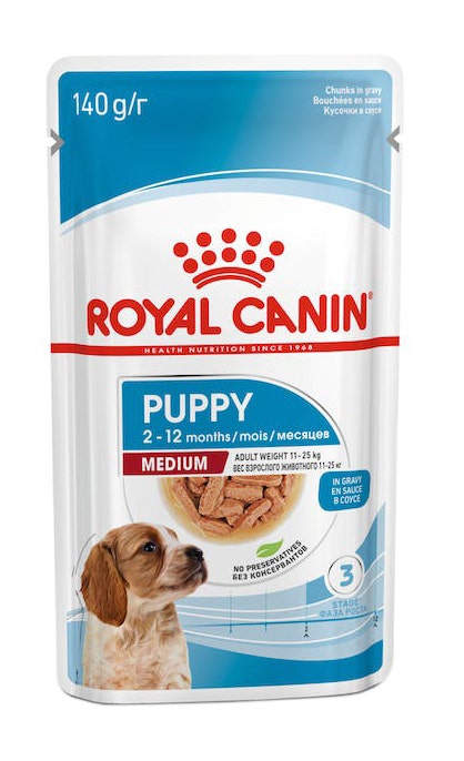 Royal Canin Puppy Trozos Medianos En Salsa Para Perros 140g-1
