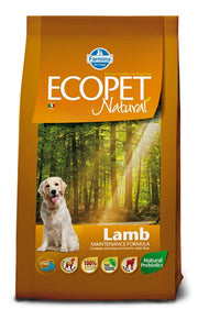 Ecopet Pienso Seco Cordero Natural Mediano para Perros Adultos Bolsa 12Kg-1