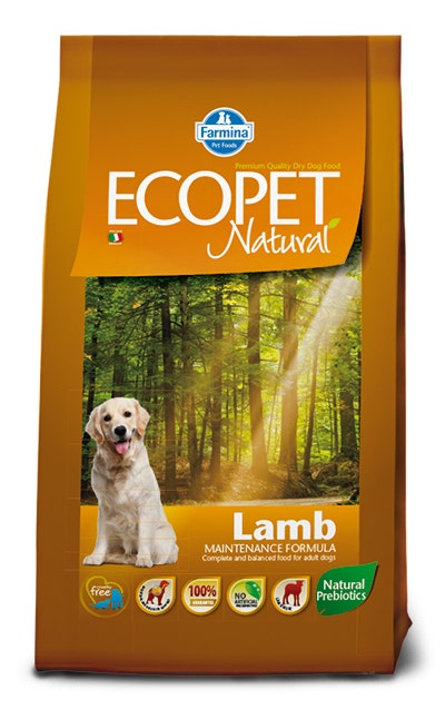 Ecopet Pienso Seco Cordero Natural Mediano para Perros Adultos Bolsa 12Kg-1