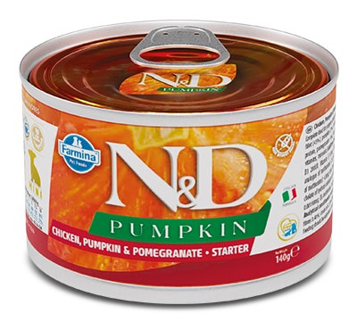Farmina Natural & Delicious Starter Mini de Calabaza con Pollo, Calabaza y Granada para Perros Cachorros 140g-1