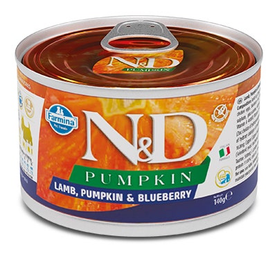 Farmina N&D Pumpkin Mini Cordero, Calabaza y Arándanos Comida Húmeda para Perros Adultos Lata 140g-1