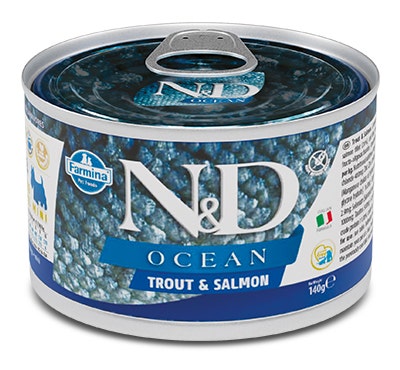 Farmina Natural & Delicious Ocean Mini Con Trucha Y Salmón Para Perros Adultos 140g-1