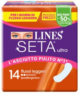 Lines Seta Ultra 14 compresas de flujo ligero