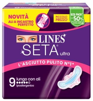 Lines Seta Ultra 9 Compresas largas con alas