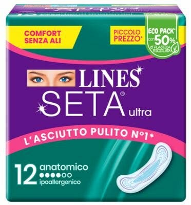 Lines Seta Ultra 12 compresas anatómicas