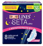 Lines Seta Ultra 8 compresas nocturnas con alas