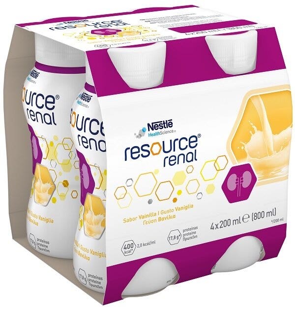 Nestlé Resource Renal Sabor Vainilla 4 x 200 ml