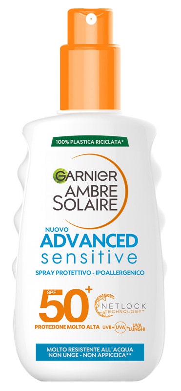 Garnier Ambre Solaire Advance Sensitive Spray Protector para Adultos 200 ml SPF50+