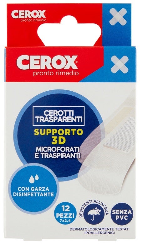 Cerox Soporte 3D Tiritas Transparentes 7x2,4cm 12 Piezas-1