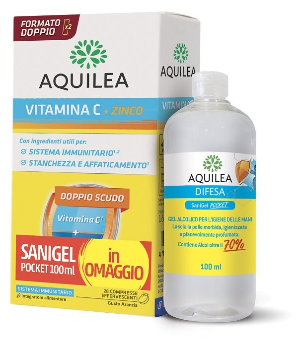Aquilea Vitamina C + Zinc 28 Comprimidos Efervescentes + Sanigel Pocket 100ml-1