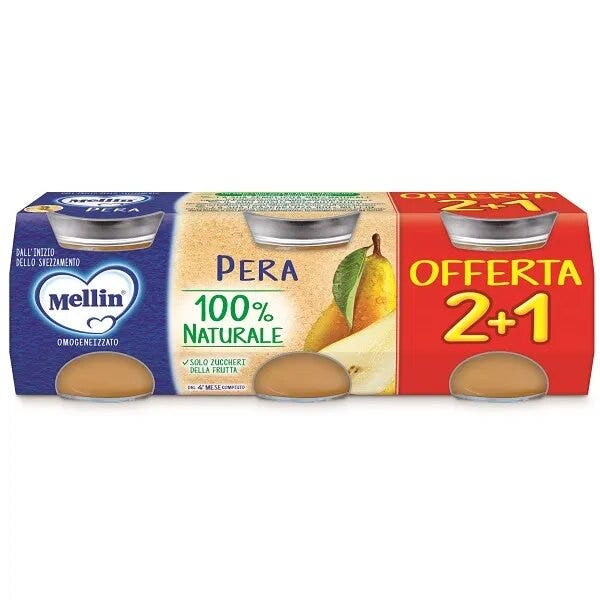 Mellin Puré de pera 3 x 100 g 4 meses+