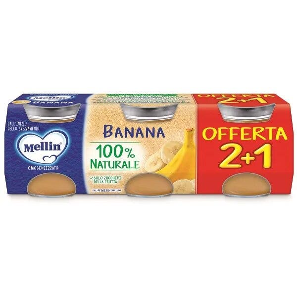 Mellin Puré de plátano 3 x 100 g