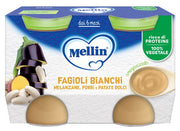 Mellin Puré de judías blancas y berenjenas 2x130 g 6 meses+