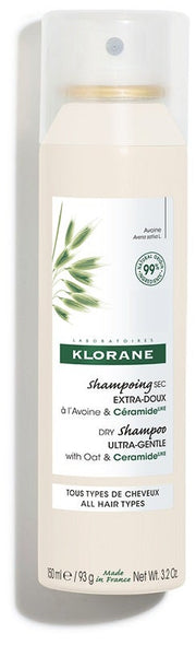 Klorane Champú Seco Extra-Delicado con Avena y Ceramida para todo tipo de cabello 150 ml