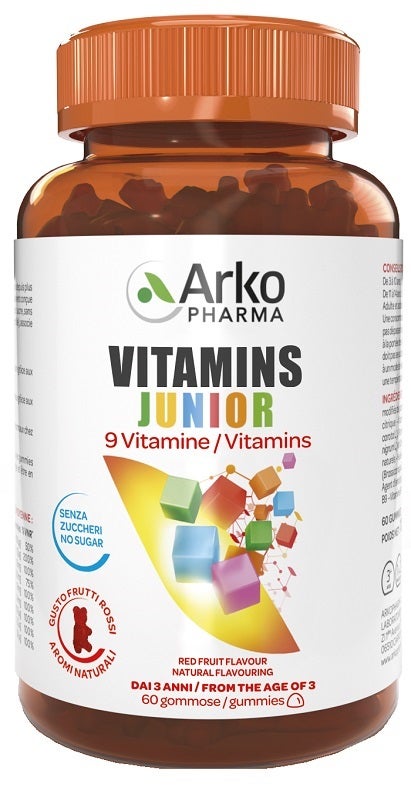 Vitamins Junior sin azúcares, sabor a frutos rojos, 60 gominolas