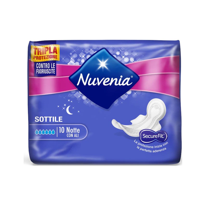 Nuvenia Sottile Notte con alas 10 unidades