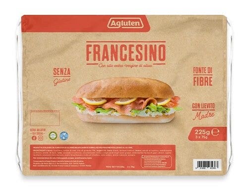 Agluten Francesino Sfilatino Monoporción sin gluten 3x75 g