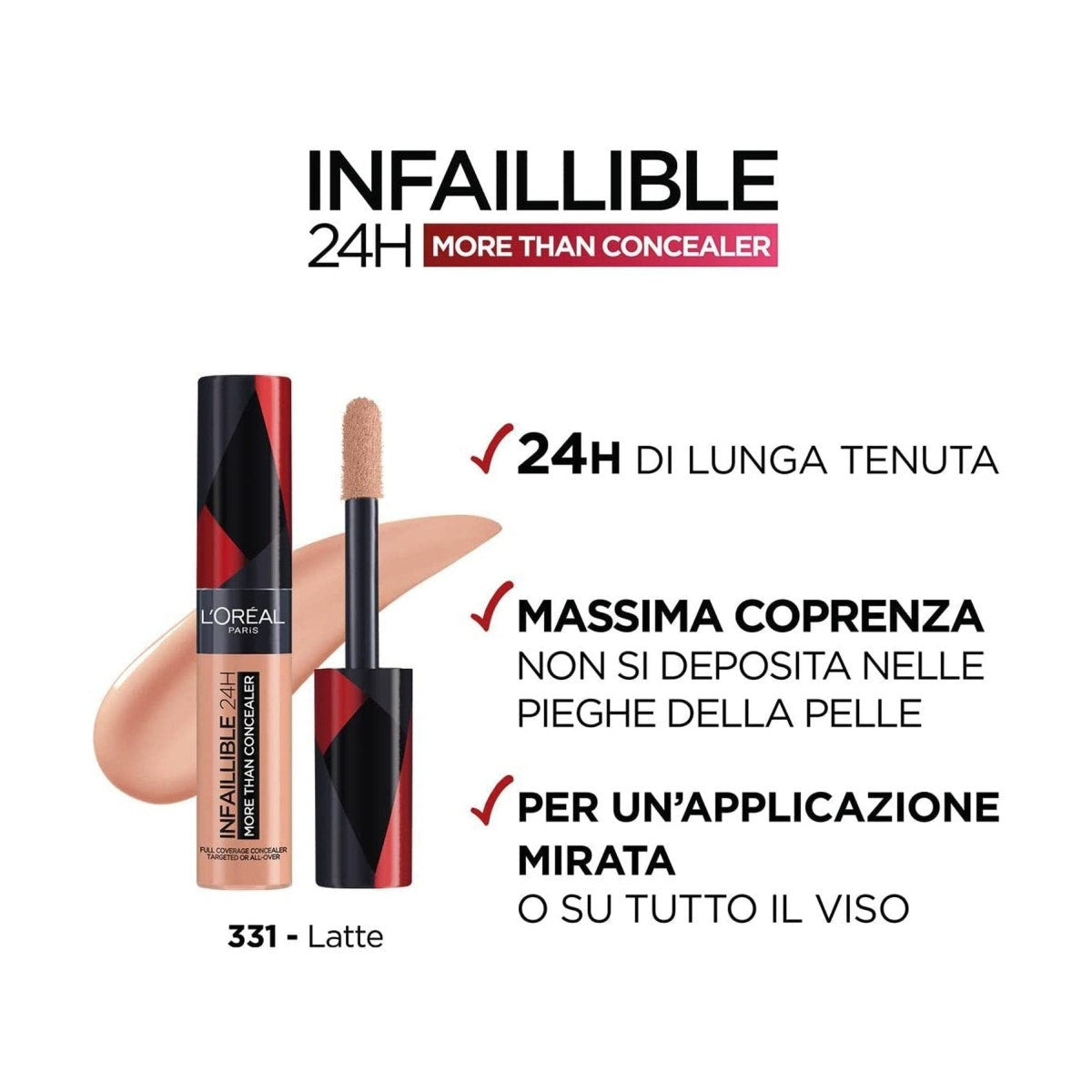 L'Oréal Paris Infaillible Corrector Líquido 331Café Au Lait 1 Pieza-3