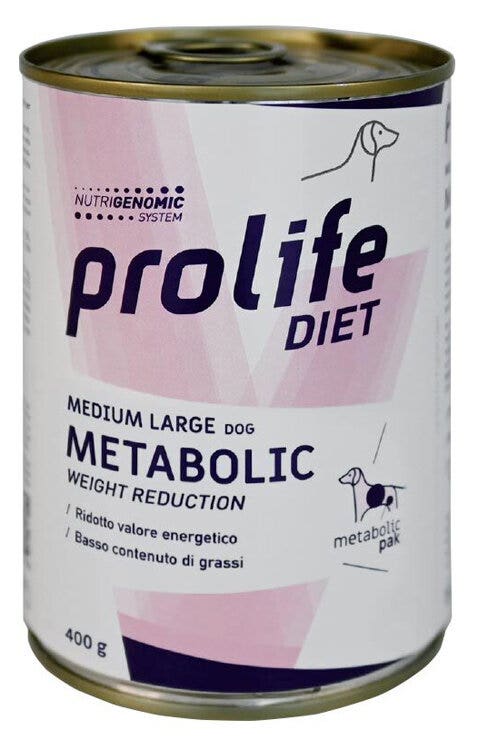 Prolife Diet Dog Metabolic Comida húmeda para perros de tamaño mediano/grande Lata de 400 g