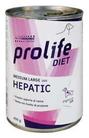 Prolife Diet Dog Hepatic Comida húmeda para perros de tamaño mediano/grande Lata de 400 g