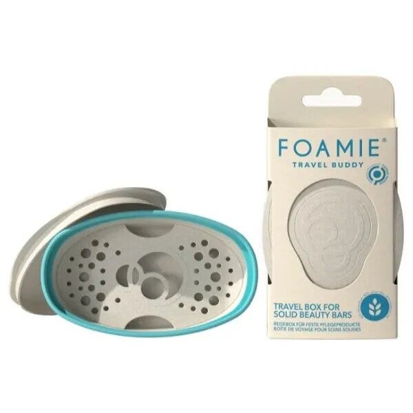 Foamie Travel Buddy Turquesa Estuche de viaje para champú sólido