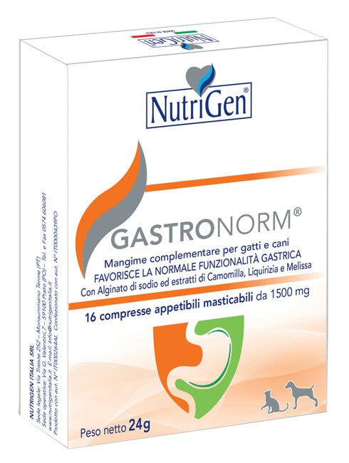 Nutrigen Gastronorm Alimento Complementario para Gatos y Perros 16 Comprimidos
