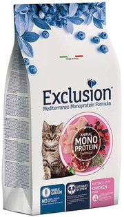 Exclusion Mediterraneo Monoprotein Noble Grain Pienso seco de pollo para gatitos 1,5 kg