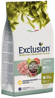 Dorado Exclusion Mediterraneo Monoprotein Noble Grain Razas medianas y grandes maduras con pollo Alimento seco para perros 12 kg-1