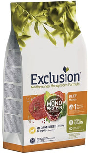 Exclusion Mediterraneo Monoprotein Noble Grain Puppy Beef Medium 12 kg