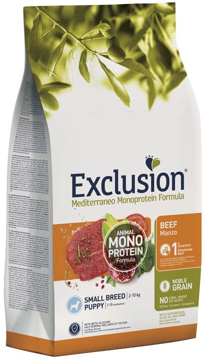 Exclusion Mediterraneo Monoprotein Noble Grain Pienso seco de ternera para perros adultos de raza pequeña, bolsa de 500 g