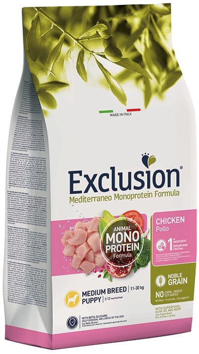 Dorado Exclusion Mediterraneo Monoprotein Noble Grain Puppy Raza Mediana Con Pollo Pienso Seco Para Perros 3kg-1