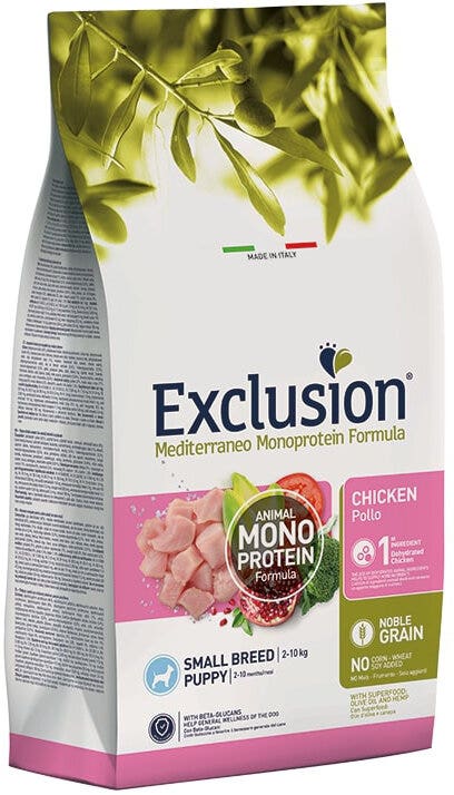 Dorado Exclusion Mediterraneo Monoprotein Noble Grain Puppy Razas Pequeñas Con Pollo Pienso Seco Para Perros 500g-1