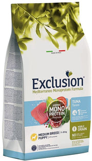 Dorado Exclusion Mediterraneo Monoprotein Noble Grain Puppy Raza Mediana con Atún, Pienso Seco para Perros, 12 kg