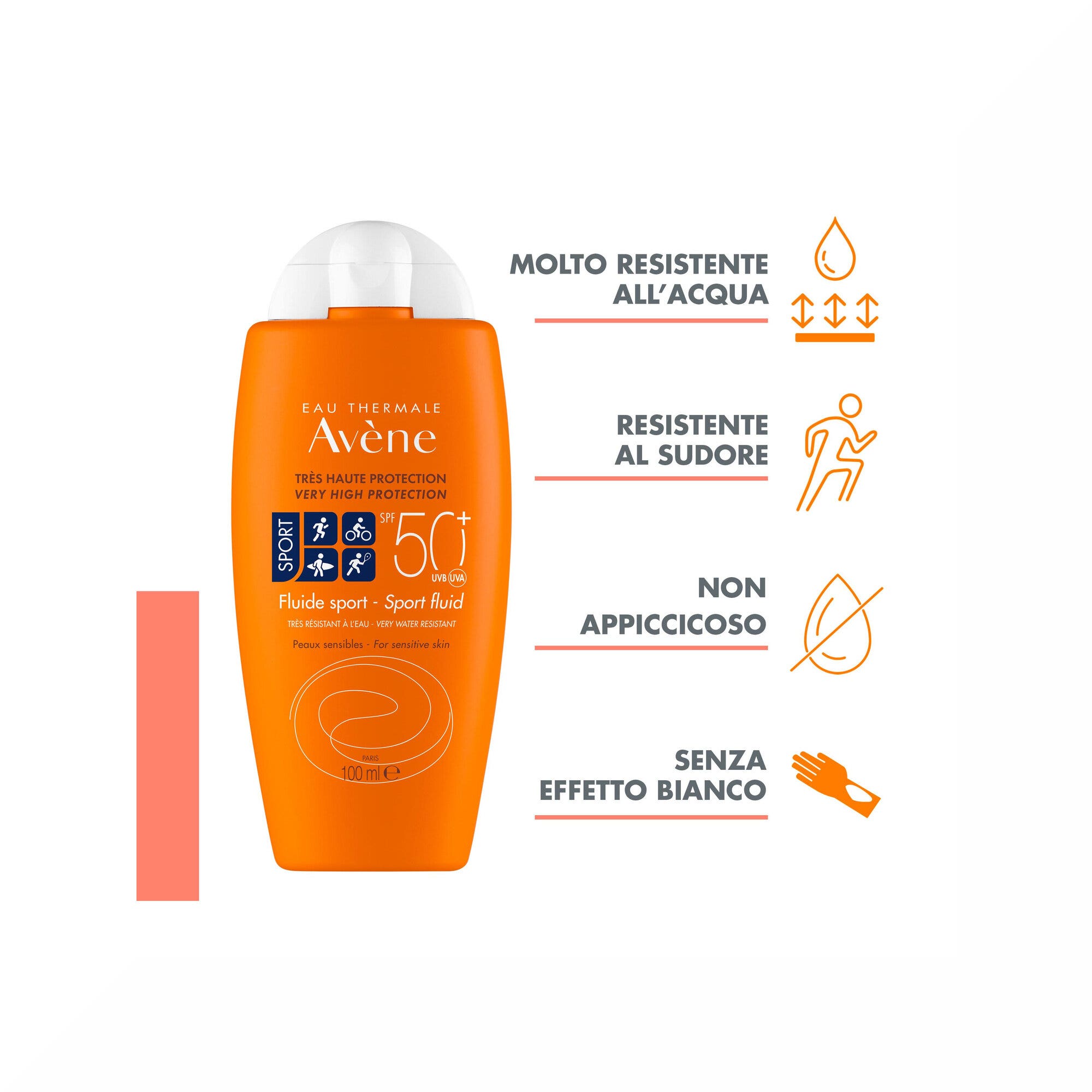 Eau Thermale Avene Fluido Deportivo Muy Alto Protector Solar SPF 50+ 100ml-5