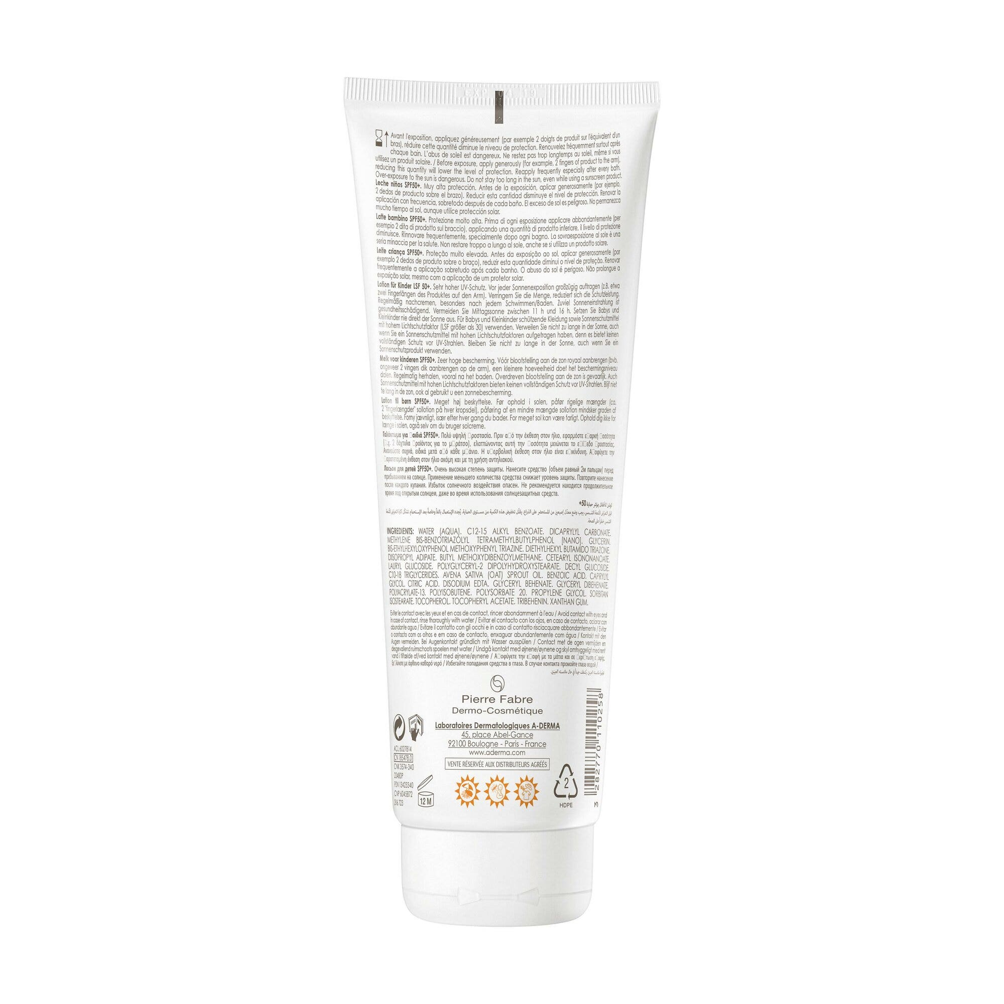 A-Derma Protect Latte Niños Niño SPF50+ 250ml-4