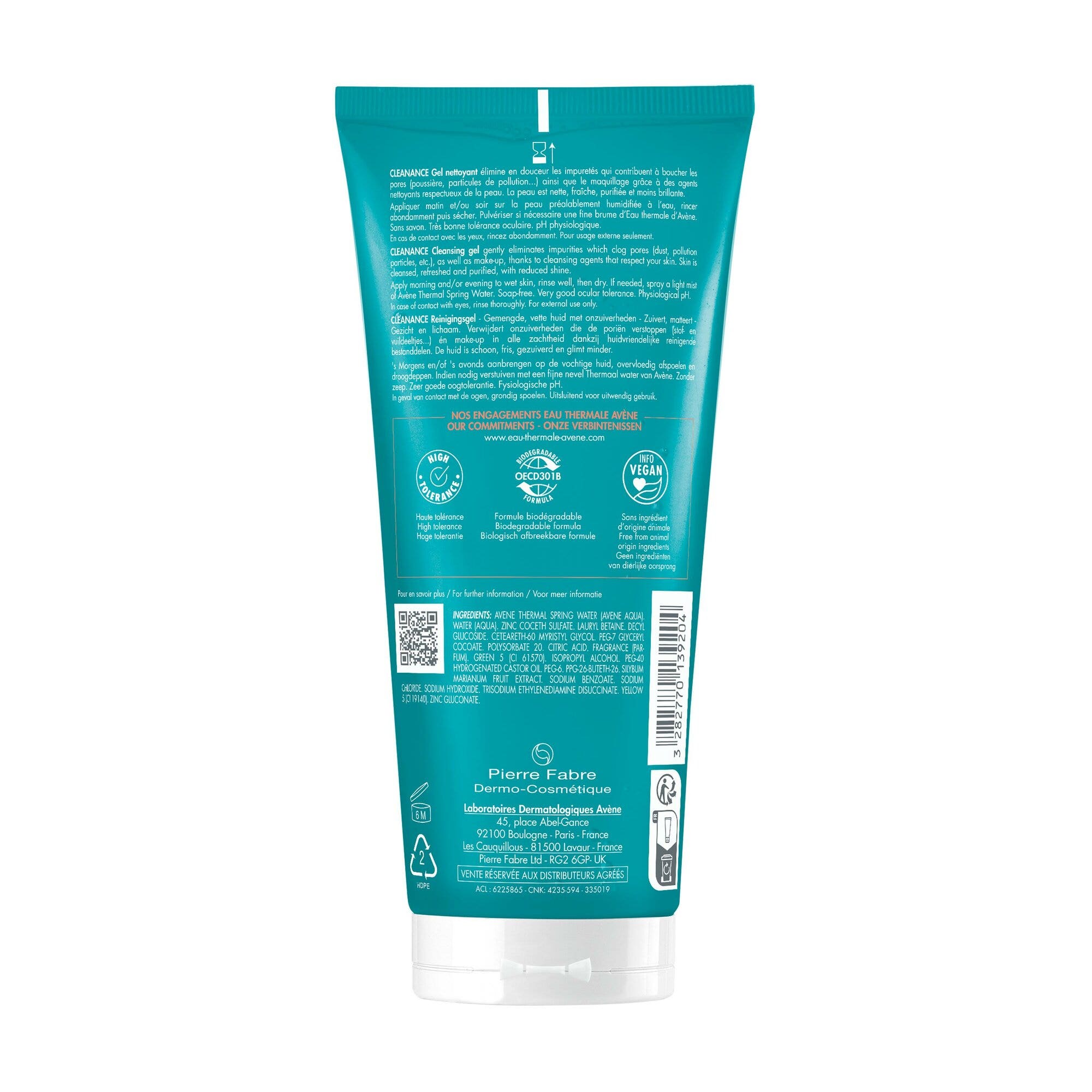 Eau Thermale Avène Cleanance Gel Limpiador Purificante para Piel Grasa con Imperfecciones 200 ml