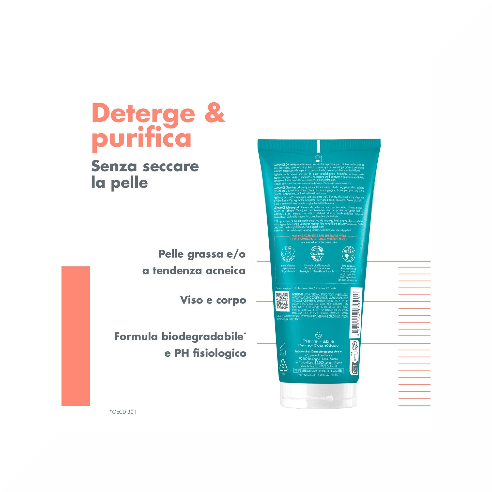 Eau Thermale Avène Cleanance Gel Limpiador Purificante para Piel Grasa con Imperfecciones 200 ml
