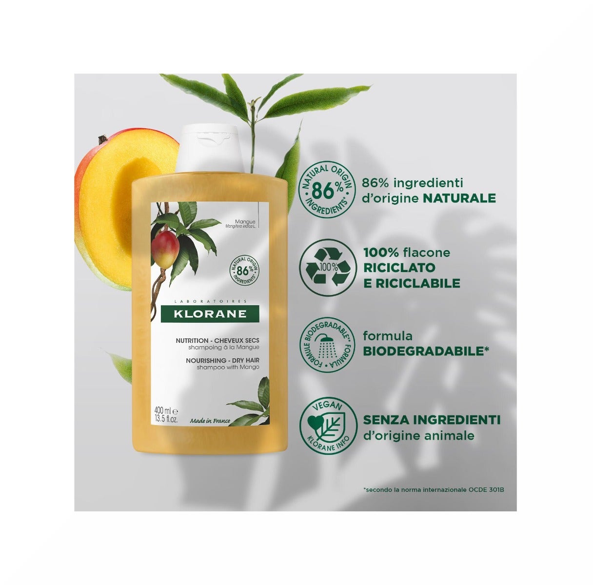 Klorane Champú de Mango 400 ml