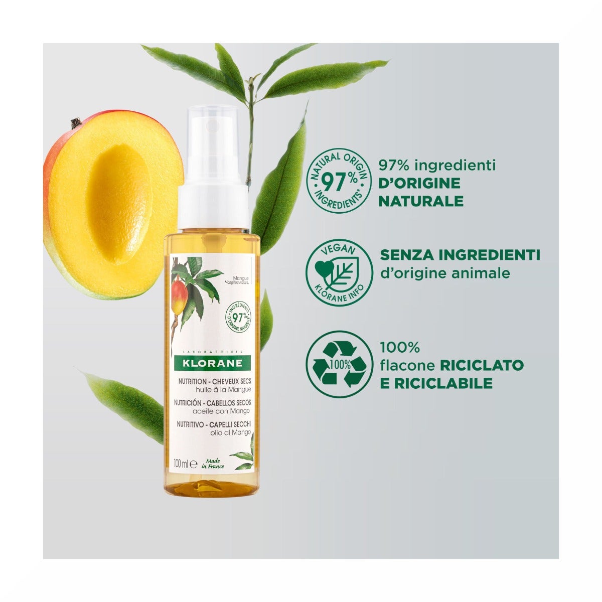 Klorane Olio Al Mango 100ml
