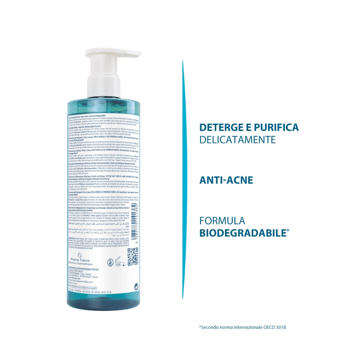 Ducray Keracnyl Gel Detergente Pelle Grassa 400ml