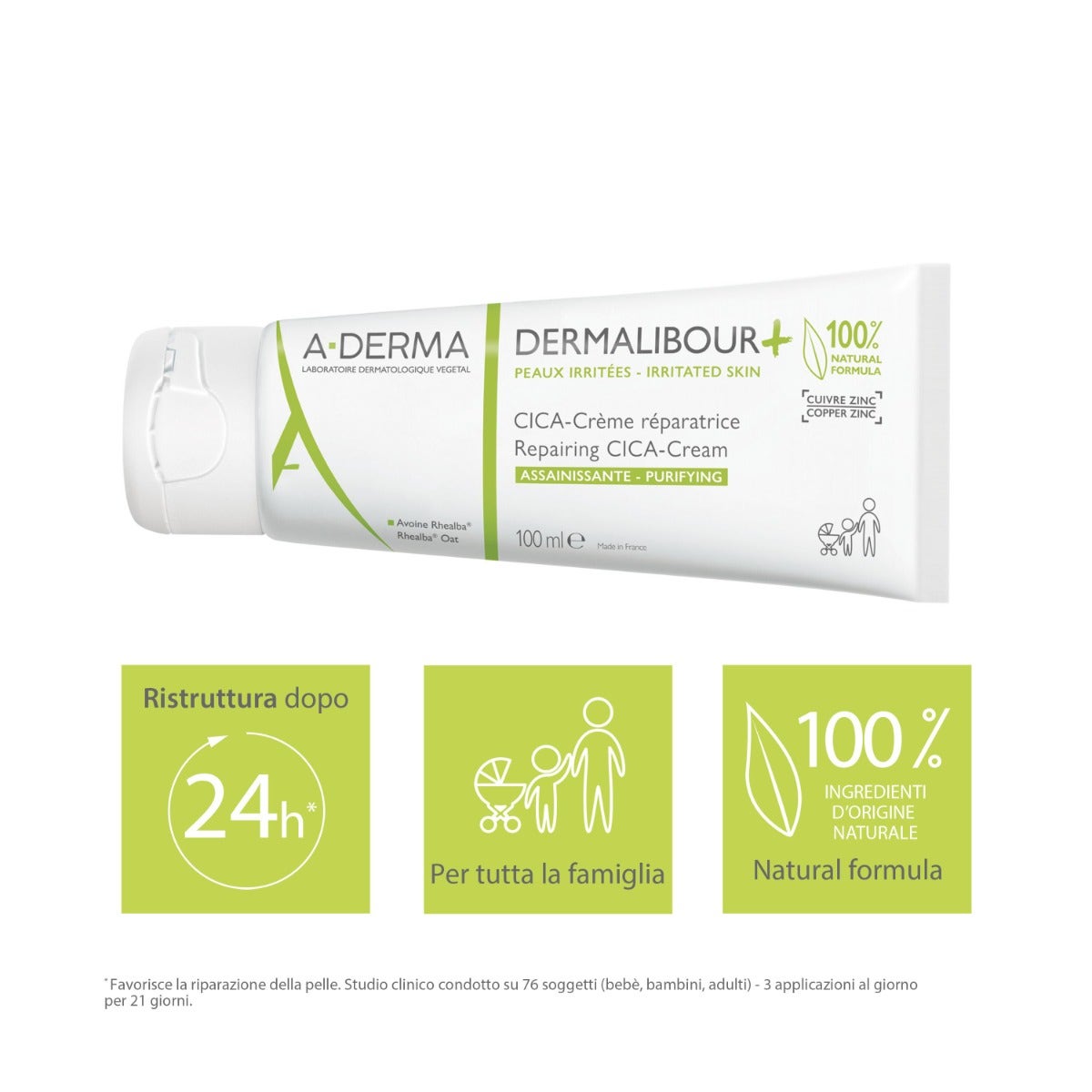 Aderma Dermalibour+ Cica-Crema Ristrutturante Purificante Pelli Irritabili 100ml