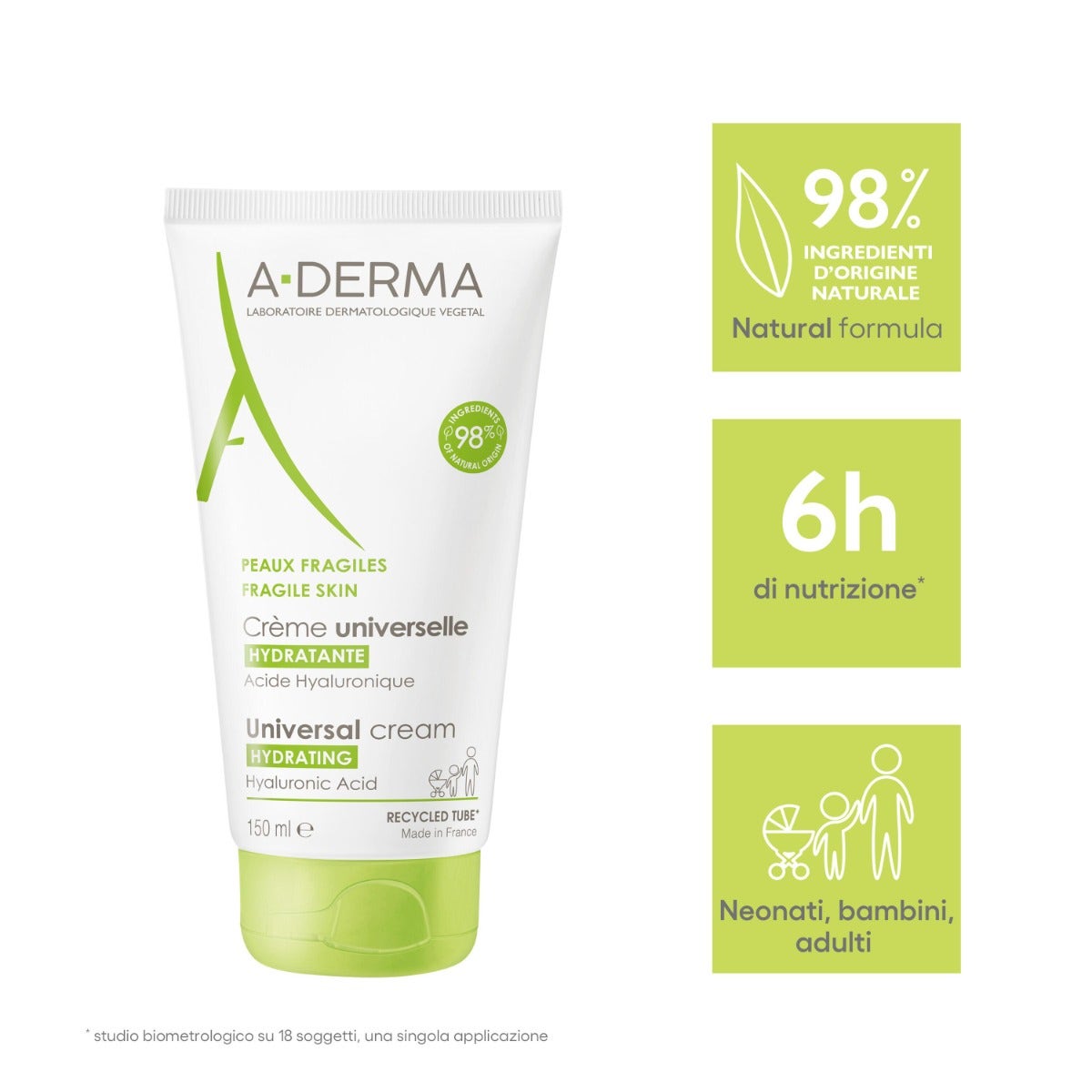 Aderma Les indispensables Crema Universale Idratante Viso/Corpo 150ml